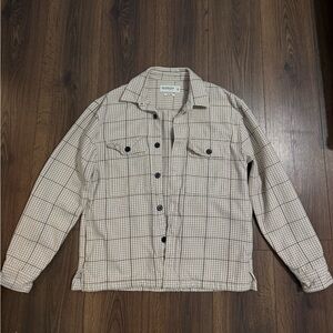 Abercrombie & Fitch Cream and Brown Checkered Shirt